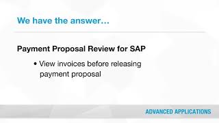 Payment Proposal Review for SAP