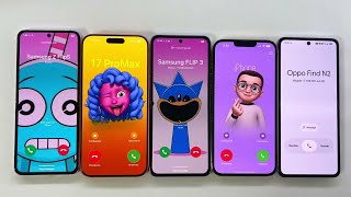 iPhone 17 ProMax + iPhone 13 + Samsung Z Flip 3 + Z Flip 5 + OPPO Find N2 Flip Incoming Call 