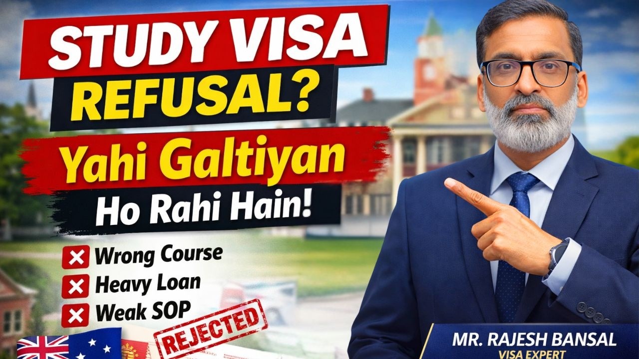 STUDY VISA REFUSAL यही  गलतियां  हो  रही  हैं Wrong CourseHeavy Loan Weak SOP
