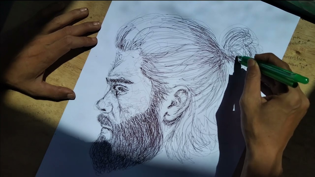 A Thousand Lines, One Soul – Scribble Drawing