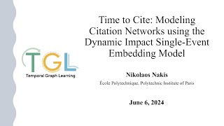 Time to Cite: Modeling Citation Networks using the Dynamic Impact Single-Event Embedding Model
