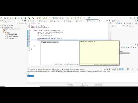 Arithematic Opeartors in Java program in Eclipse IDE  #javaprogramming #java #arithmeticoperations