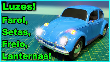 MINI FUSCA 100% ELÉTRICO - SISTEMA DE ILUMINAÇÃO - CARINHO DE CONTROLE REMOTO RC
