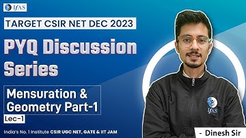 Mensuration & Geometry Part 1 PYQ Discussion Series CSIR NET DEC 2023   Lecture -1