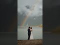 When a rainbow photobombs your wedding