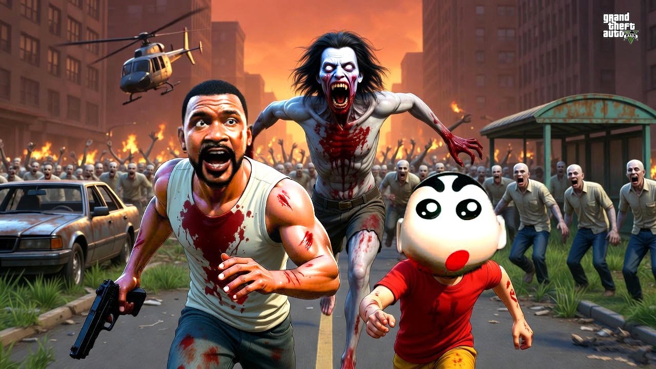 SAVE GIRLFRIEND 😨 | Franklin & Shinchan SURVIVE 2,000 ZOMBIES | GTA 5