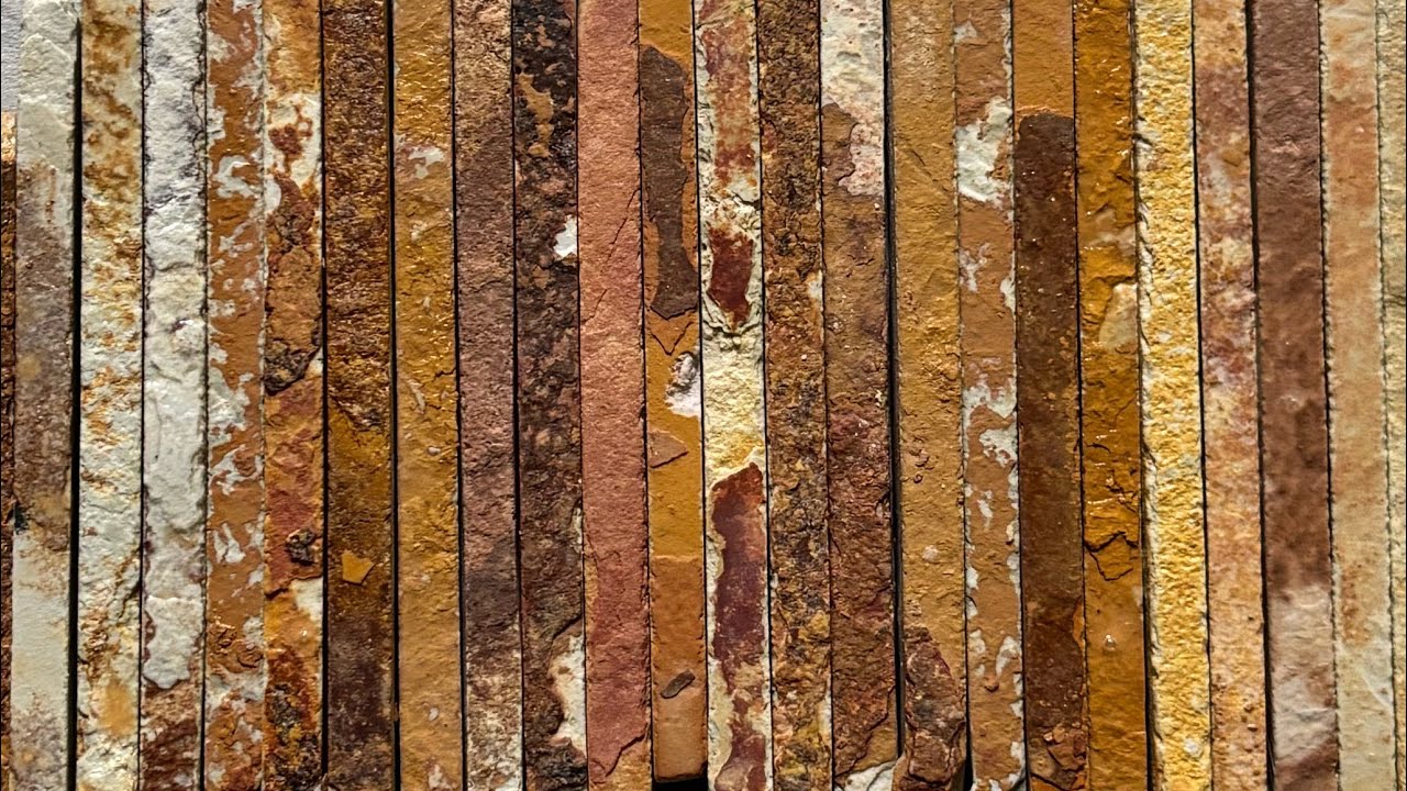 Yellow layered slate pencil cleaning video | (SOFT WET CLEANING VIDEO) | SATISFYING CLEANING VIDEOS 