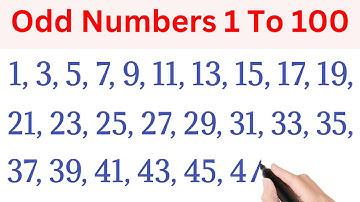 Odd numbers 1 to 100 | odd numbers between 1 & 100 | list of odd number 1-100 | 1 to 100 odd numbers