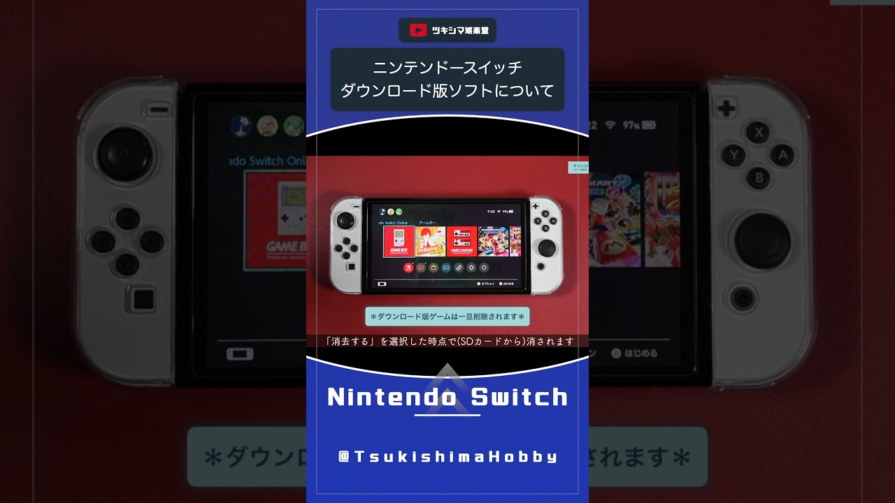 ニンテンドースイッチのダウンロード版ソフトについて。【本体