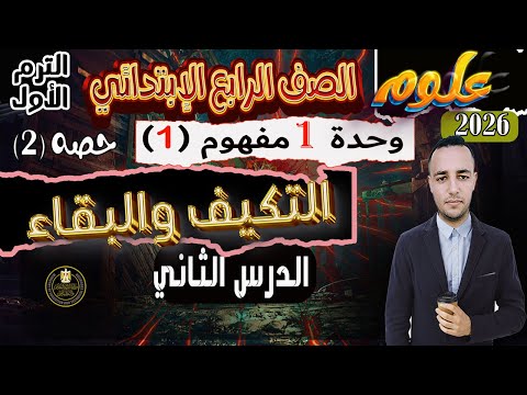 الدرس الثاني مفهوم التكيف والبقاء علوم الصف الرابع الإبتدائي الترم الأول 2026 الدرس الثاني مفهوم التكيف والبقاء علوم الصف الرابع الإبتدائي الترم الأول 2026