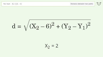 Find the distance between two points p1 (6,1) and p2 (2,-4): Step-by-Step Video Solution