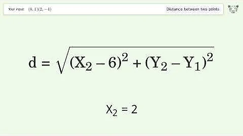 Find the distance between two points p1 (6,1) and p2 (2,-4): Step-by-Step Video Solution