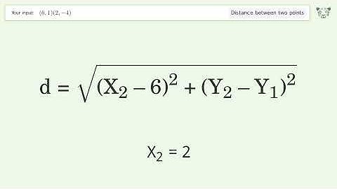 Find the distance between two points p1 (6,1) and p2 (2,-4): Step-by-Step Video Solution