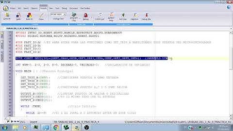 PRACTICA 4 MICROCONTROLADOR PICF16887 TABLAS DEL 1 AL 9 DISPLAY 7 SEGMENTOS