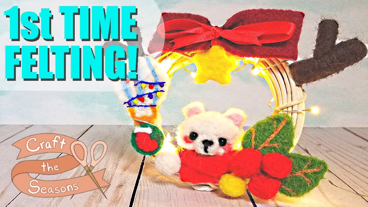 I TRY NEEDLE FELTING FOR THE 1ST TIME! Craft the Seasons Wool Felting DIY Subscription Box Crafting