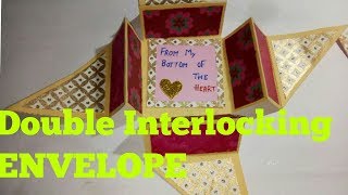Double Interlocking envelope card -DIY|Handmade|tutorial|Scrapbook|