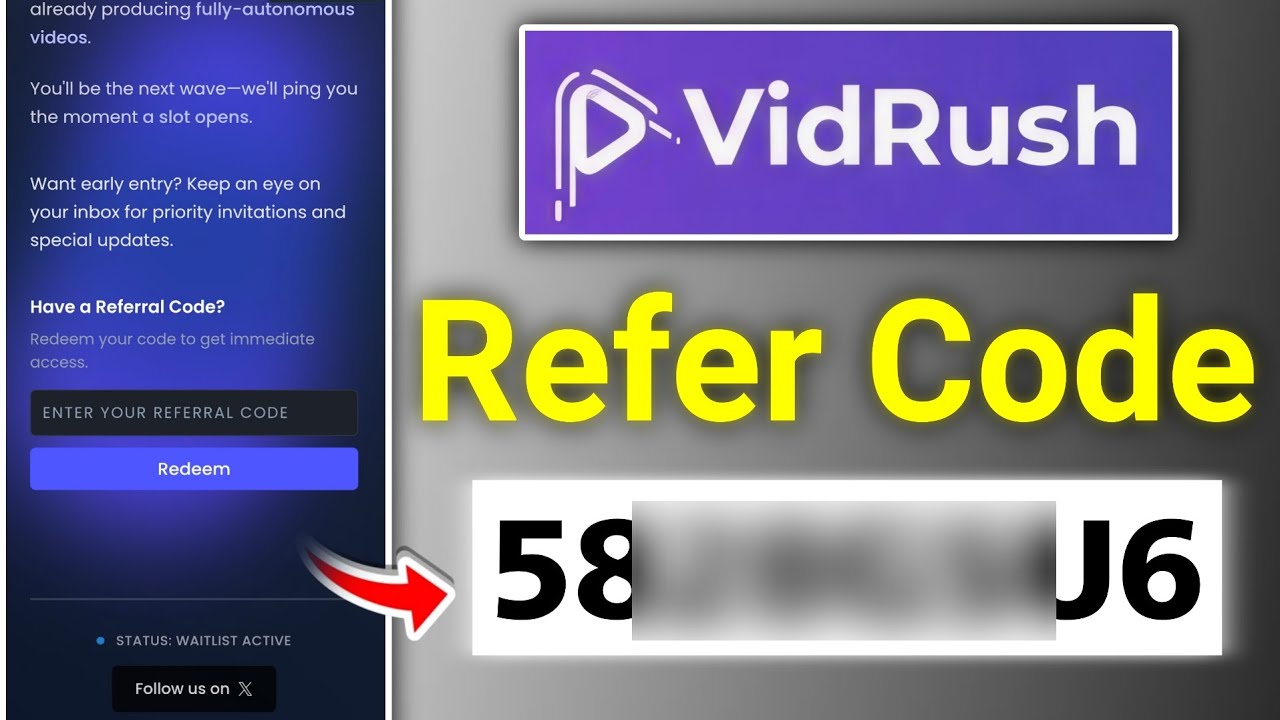 Vidrush Reference Code Vidrush.Ai Refer Code | What is the referral code of the Vidrush ai ...