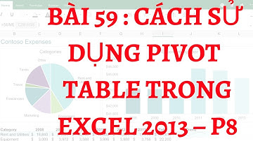 59. Bài 59 : Cách sử dụng pivot table trong excel 2013 – P8