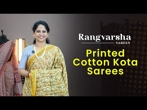 Cotton Kota Sarees-Rangvarsha Sarees-Elegant printed cotton kota sarees in pastels-Summer special