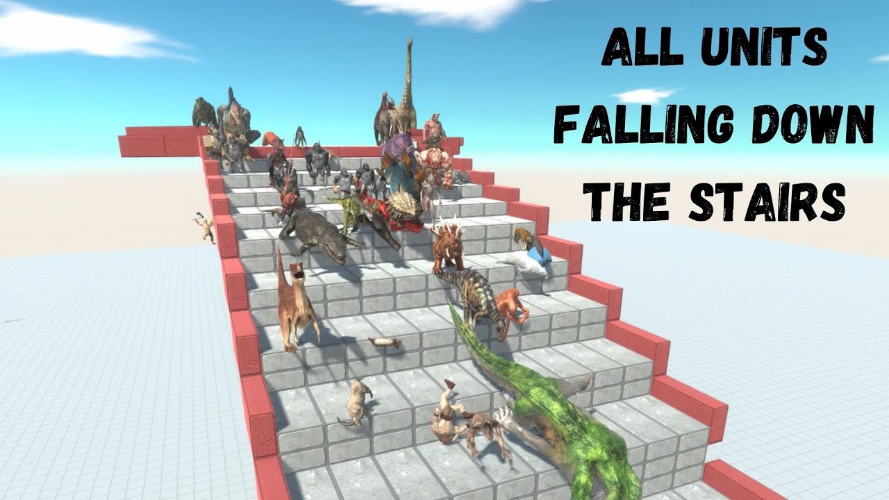All Units Falling Down The Stairs ARBS | Animal Revolt Battle Simulator