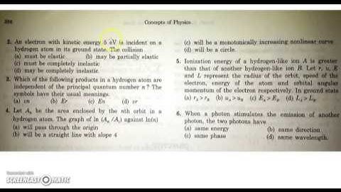 H C VERMA OBJECTIVE - 2 ATOMIC STRUCTURE  IITJEE, AIIMS, NEET, CLASS 12TH, CBSE