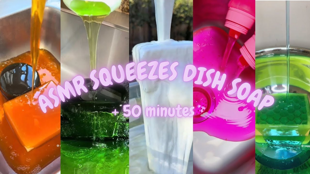 ASMR Squeezes Dish Soap 💕🫧 (almost 1hours 😱)