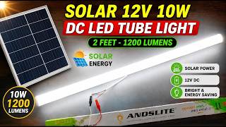 12v 10w Dc Solar Led Tube Light - 2 Feet- 1200 Lumens | Solar Energy | Power Gen