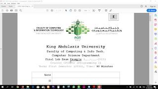 CPCS 202 Final Lab Exam Example