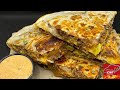 Triple Decker Cheeseburger Quesadilla | How To Make Quesadilla Recipe