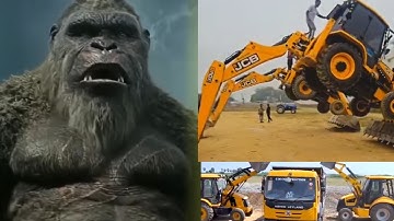 Powerful JCB 3DX machine loading dumper Mahindra tractor Arjun Swaraj powertrac Sonalika tractor 