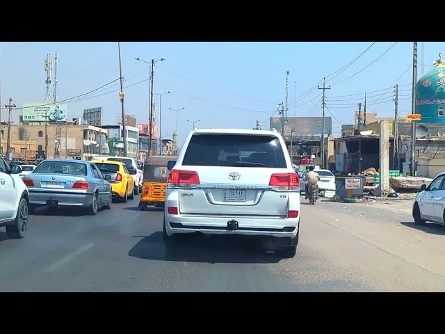 Driving in the roads of Basra, Southern Iraq, Basrah street tour class=