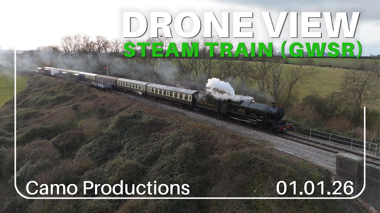 Drone View | Gloucestershire Warwickshire Steam Train at Stanway Viaduct 1.01.26