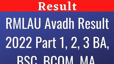 Rmlau 1st semester result 2022 BA BSC BCOM I Rmlau 1st Sem result 2022 | rmlau result 2022 kaise