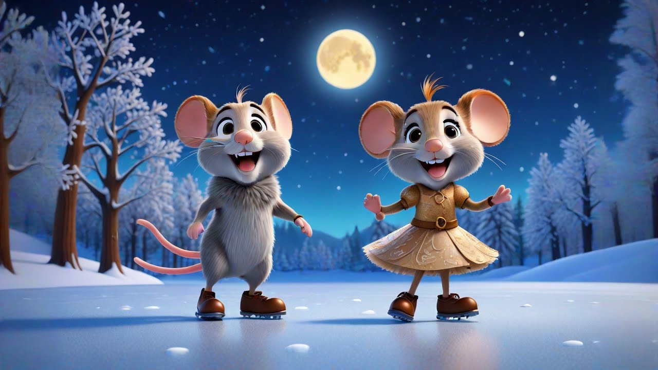Three Tiny Mice Skate on Ice | Fun Counting Song for Kids | Nursery Rhymes and Baby Songs