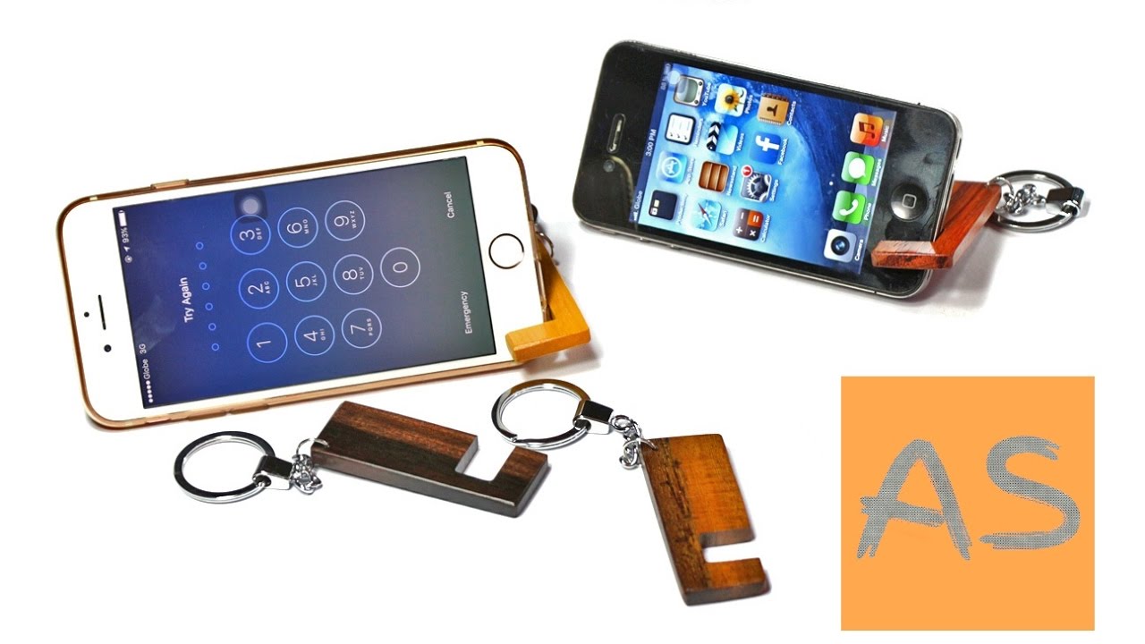 Деревянная подставка БРЕЛОК под смартфон. СВОИМИ РУКАМИ. Wooden stand ...