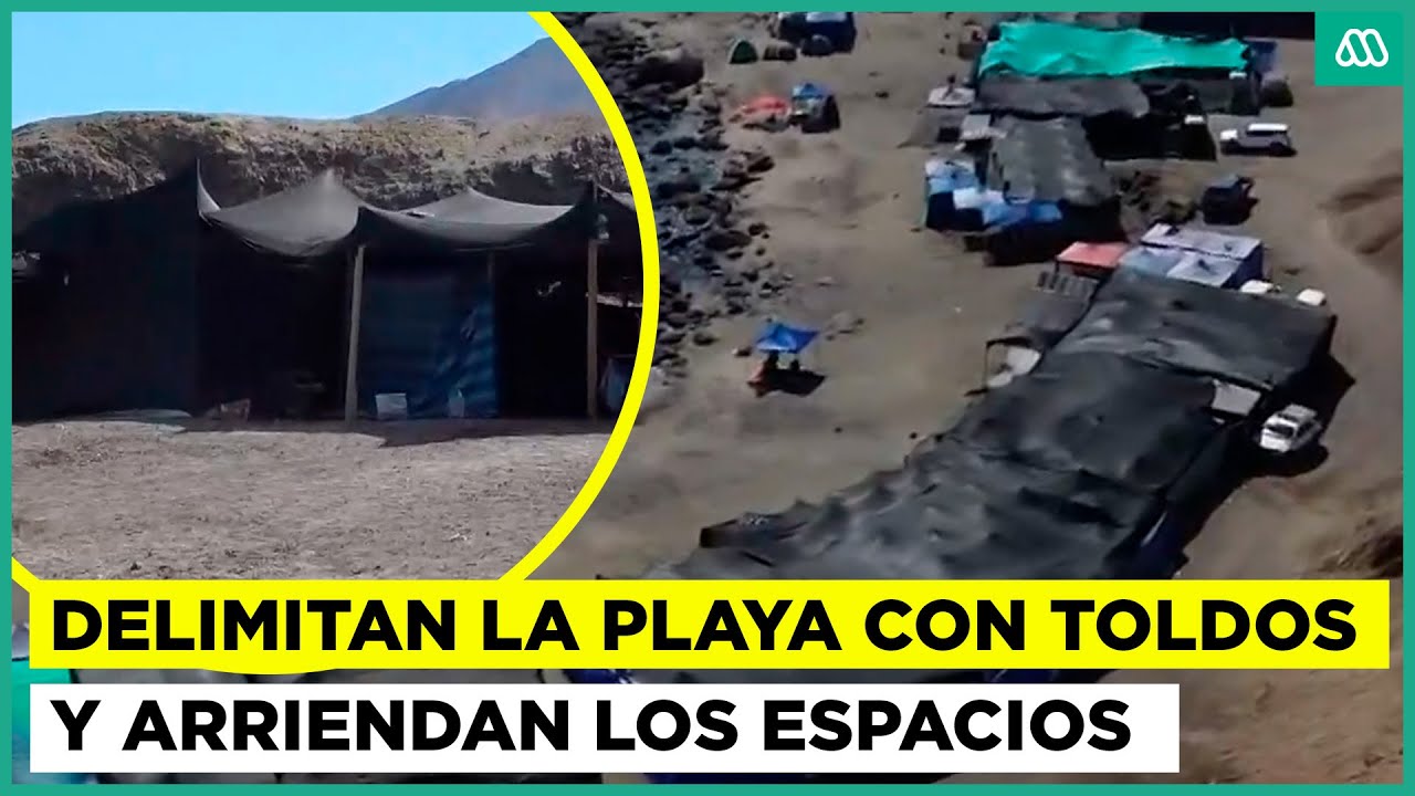 "Vengo hace 15 años": Familias se instalan con toldos durante todo el verano en playa Palo Buque