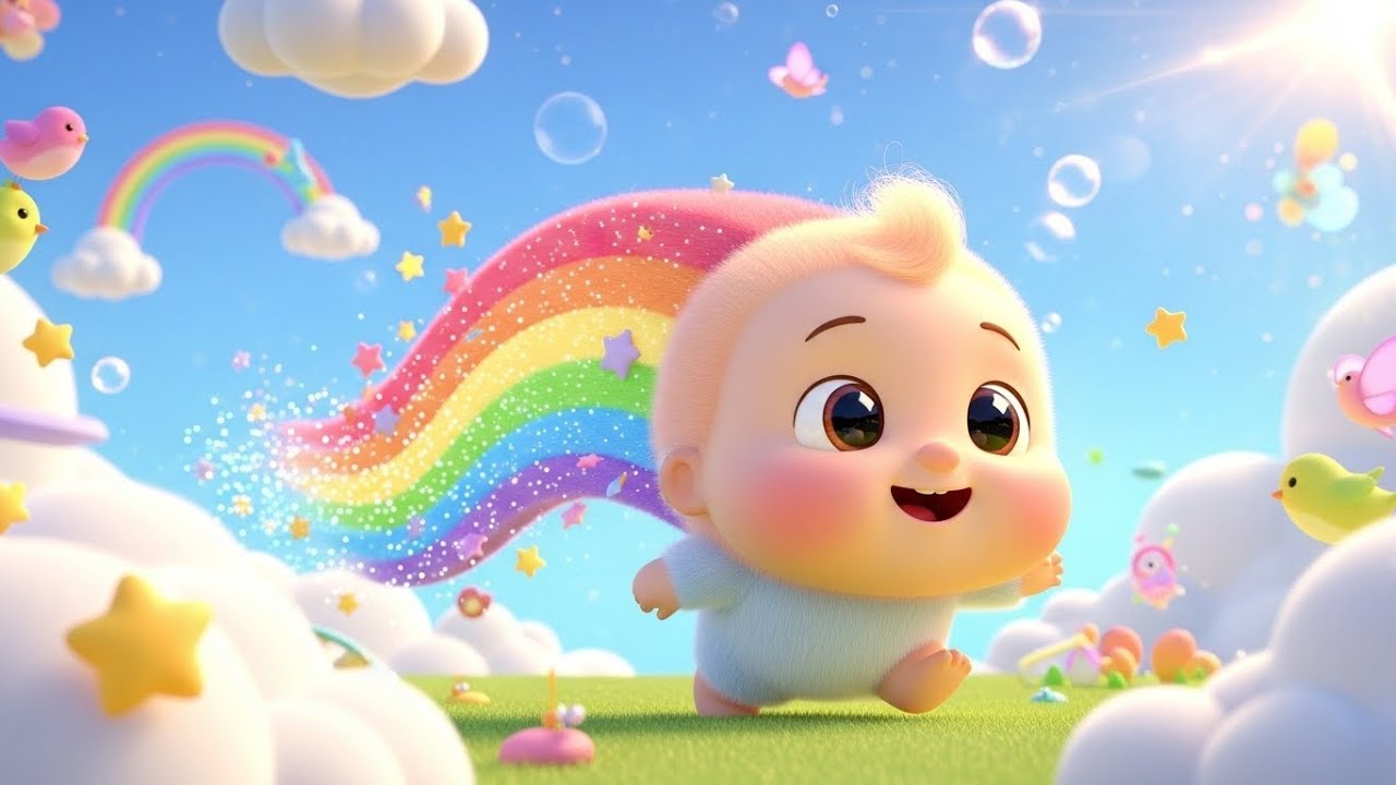 Радужная феерия 🌈✨ | Веселая красочная детская песенка | Милые детские стишки и мультфильм для ма...