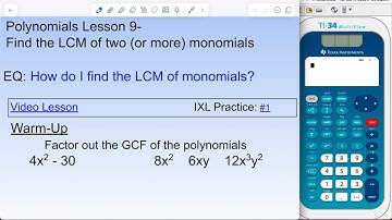 Polynomials Lesson 9-LCM of Monomials