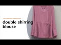 230307324-3)double shirring blouse/sewing,더블 셔링 블라우스/봉제