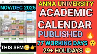 Anna University Academic Calendar Published🔥| Engineering Academic Calendar | Nov/Dec 2025 #r2021
