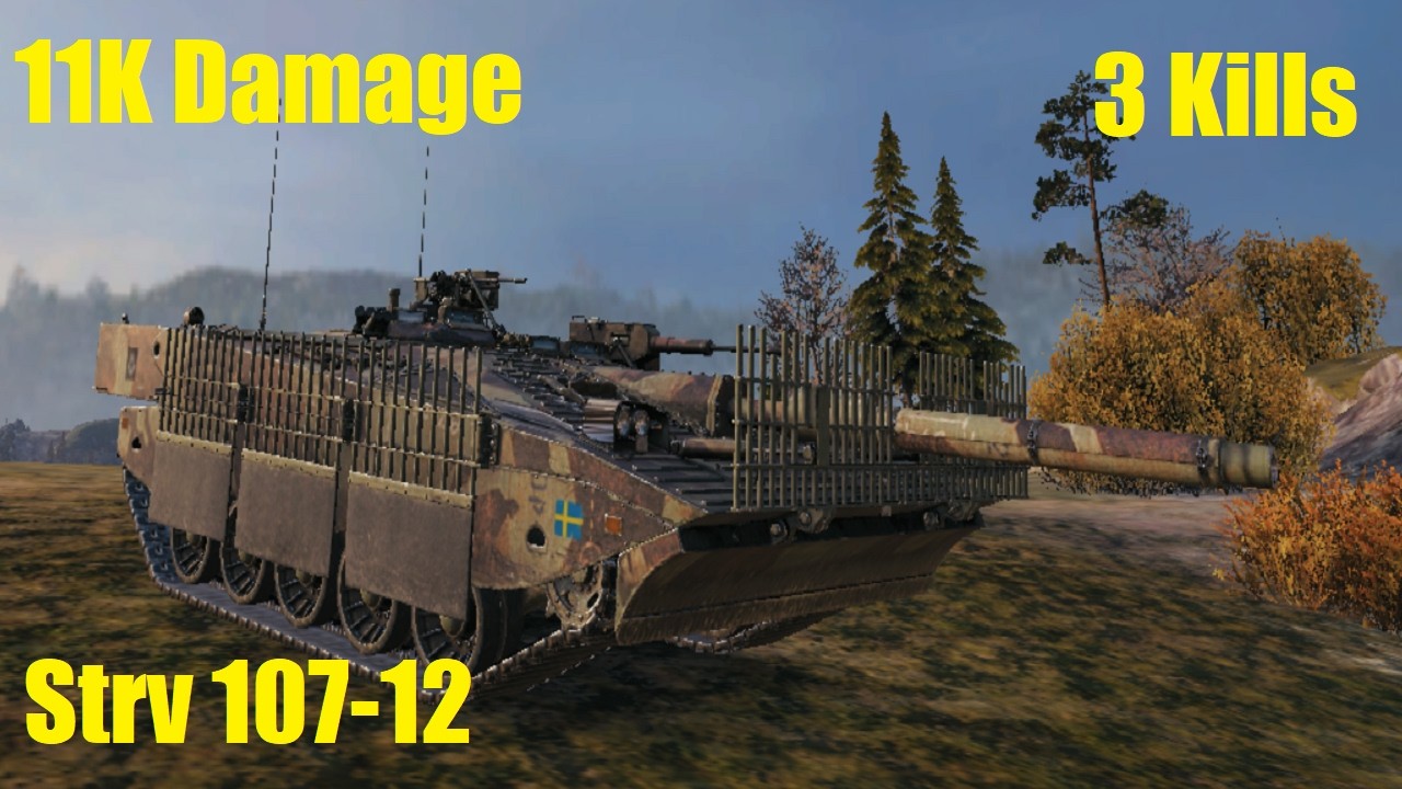 WoT Strv 107-12 - 3 Kills 11K DMG (Karelia)