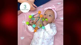 Curious Cub Montessori Wooden Rattle Ball | Best Baby Hand Toy for Motor Skills & Brain Development