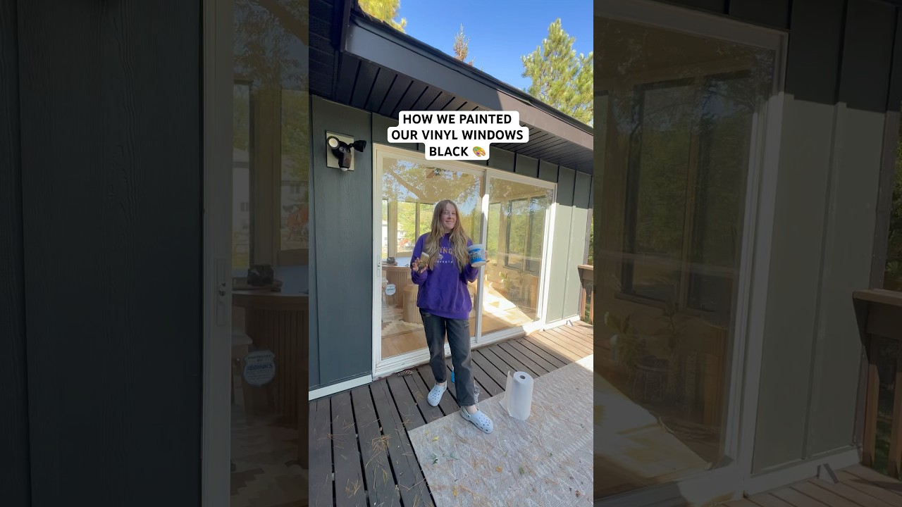 Красим старые виниловые окна в черный цвет! 