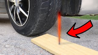 CAR vs RED HOT NAIL (with GOPRO INSIDE THE TIRE) by Superkot 1,343,267 views 3 years ago 4 minutes, 45 seconds