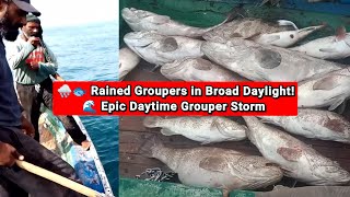 "🌧️🐟 Rained Groupers in Broad Daylight! ⚡🌊 | Epic Daytime Grouper Storm 🐠🔥"