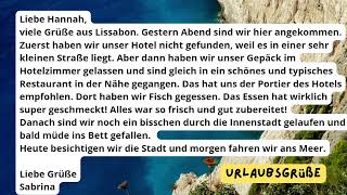 LESEN: читаем базовые тексты на немецком, тема: Urlaubsgrüße✔️