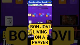 Best Practice Tool for Beginners Guitar & Piano with Scrolling Chords - Bon Jovi Living On A Prayer