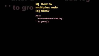 #shorts How to multiplex redo log files? | interview question | learnomate technologies