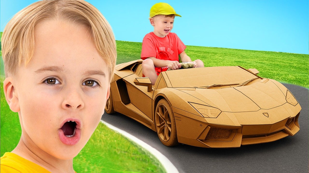 Cardboard Cars Challenge for kids