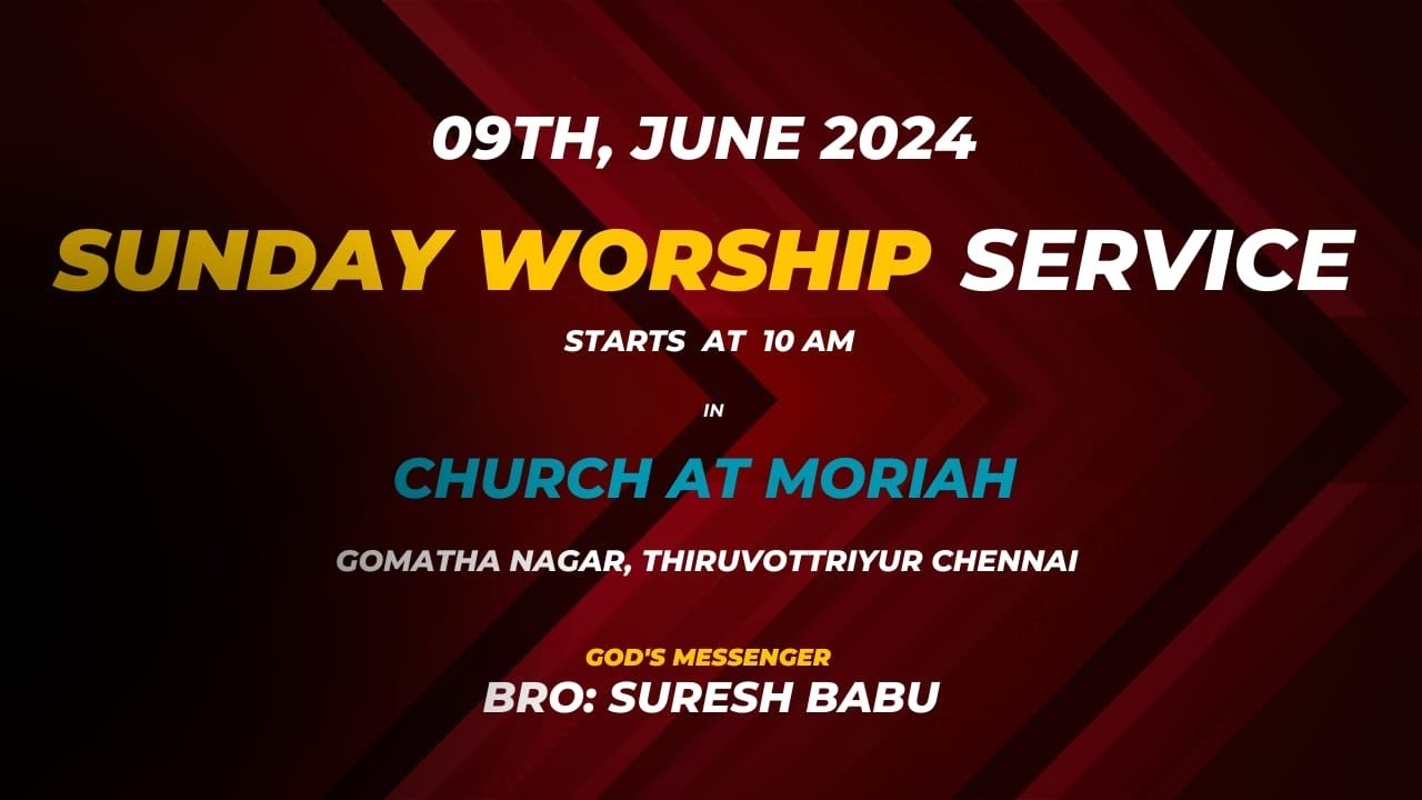 Sunday worship service !! 9th June 2024 !! Church at Moriah - YouTube